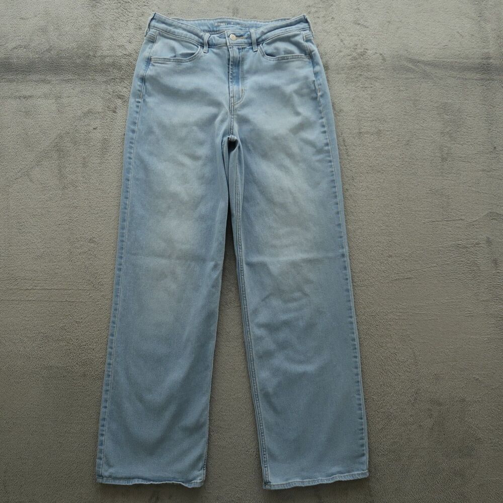 Old Navy Jeans Women's Size 10 Tall Blue High-Rise Wow Wide-Leg Denim 33" Inseam